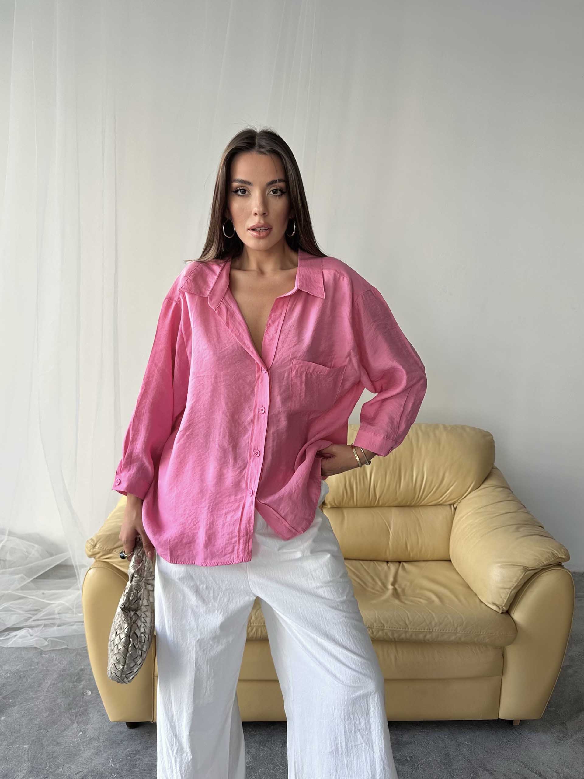Maya Oversized Gömlek Pembe