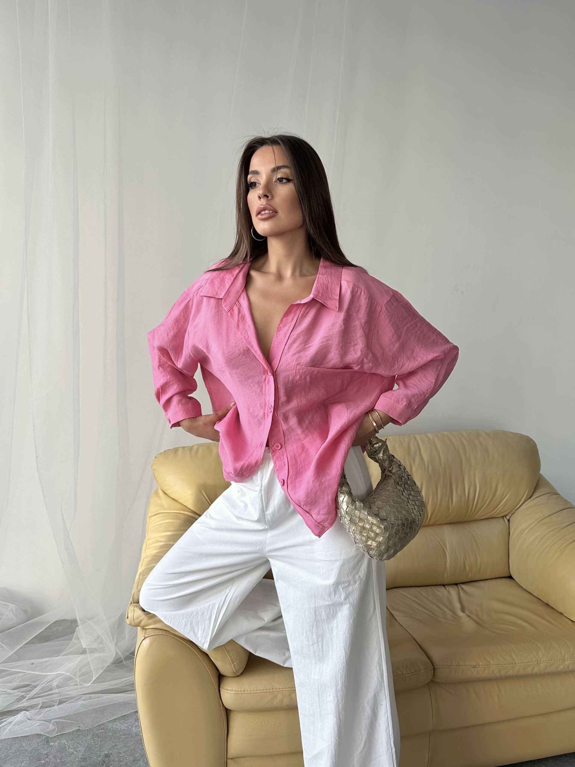 Maya Oversized Gömlek Pembe