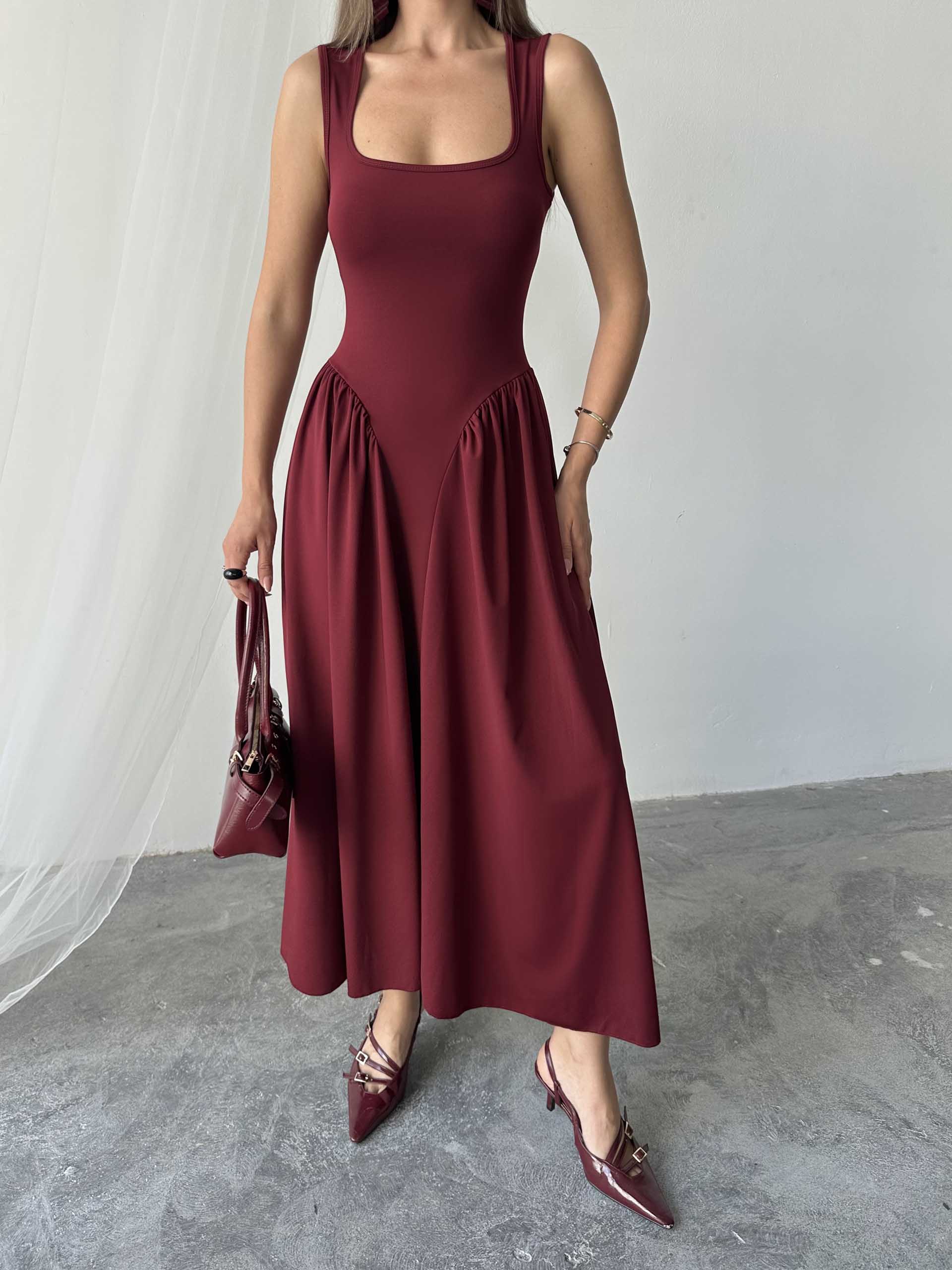 Alice Penye Elbise Bordo