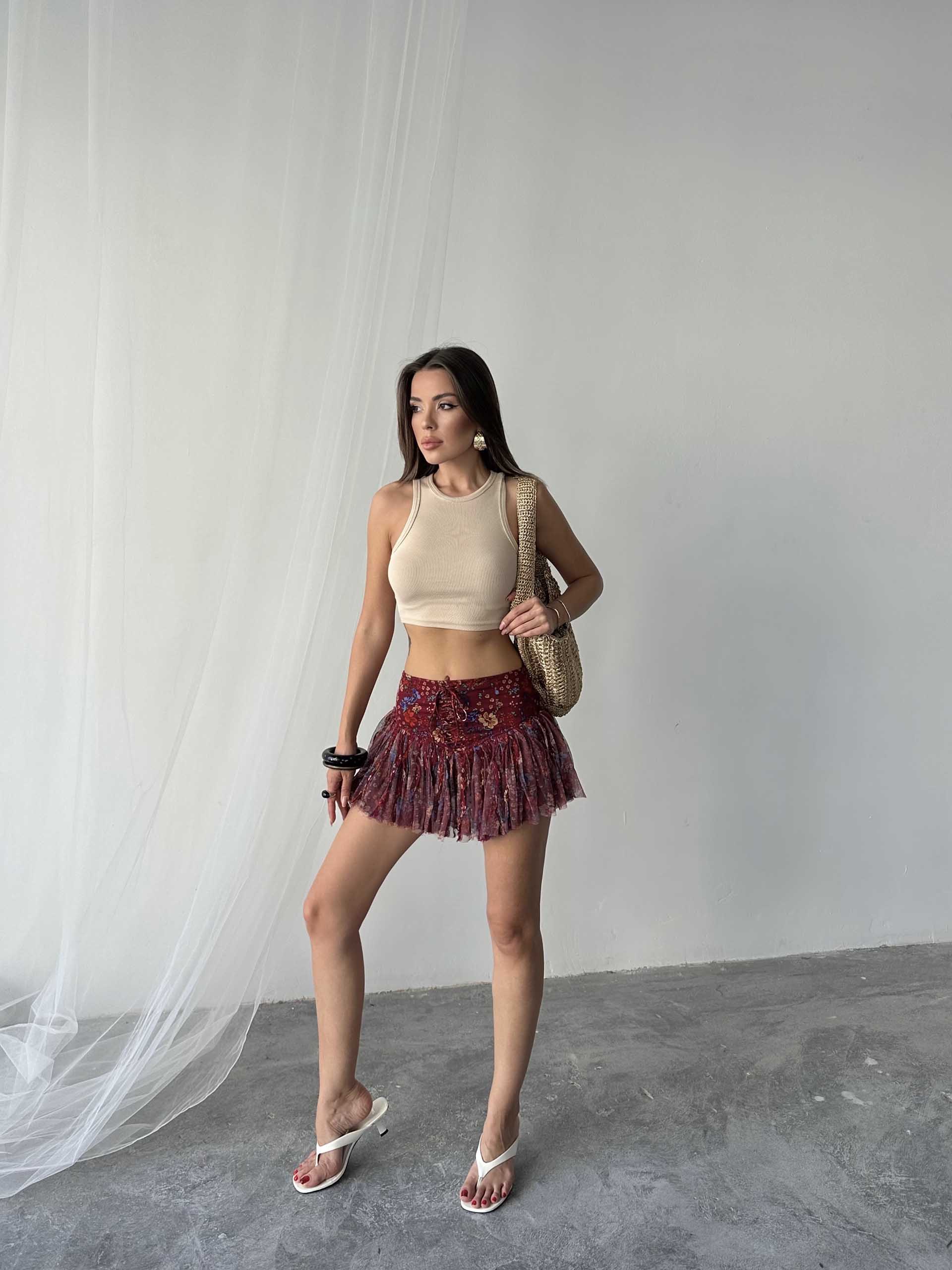 Penny Freepeople İthal Etek Bordo