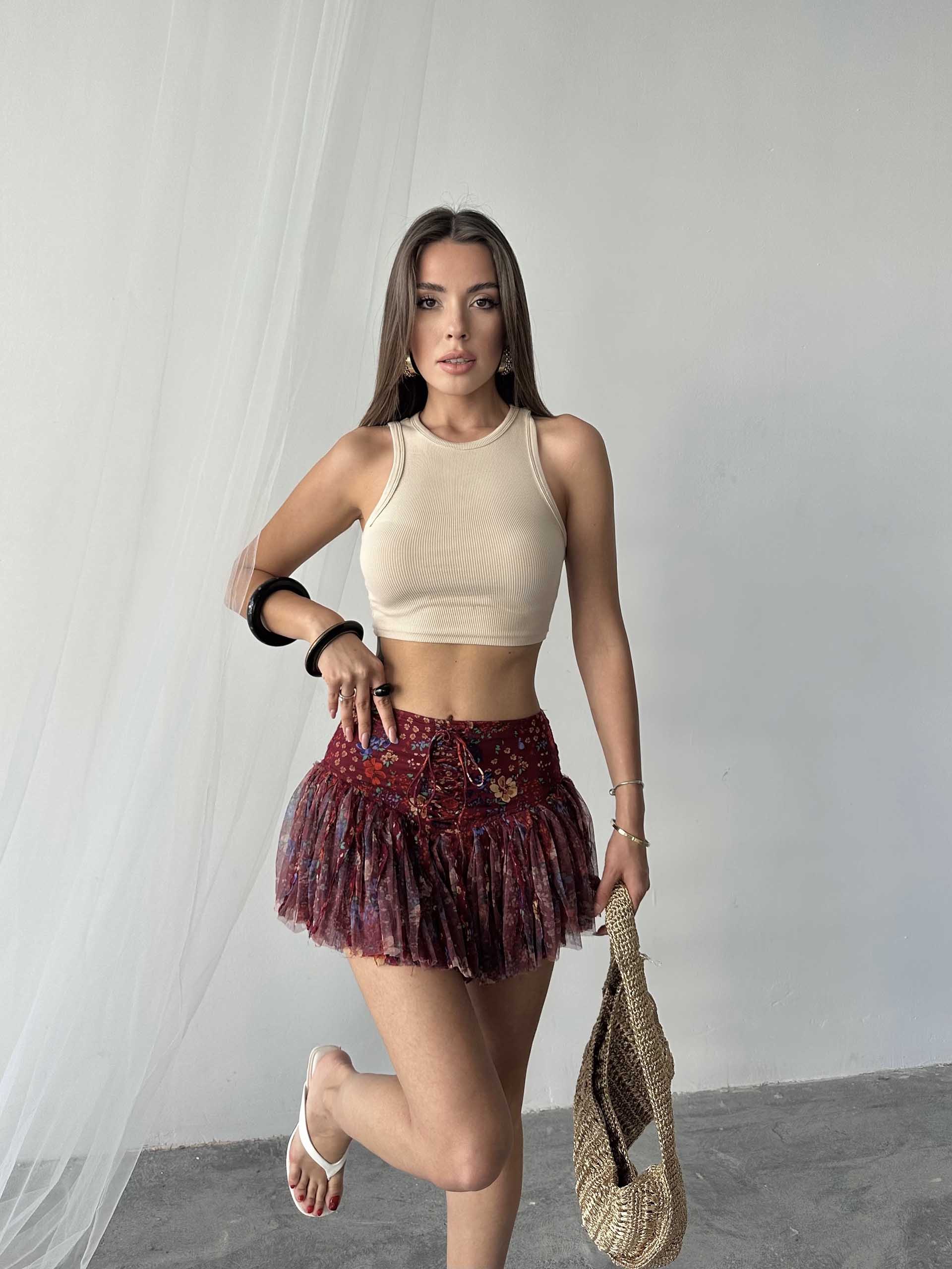 Penny Freepeople İthal Etek Bordo