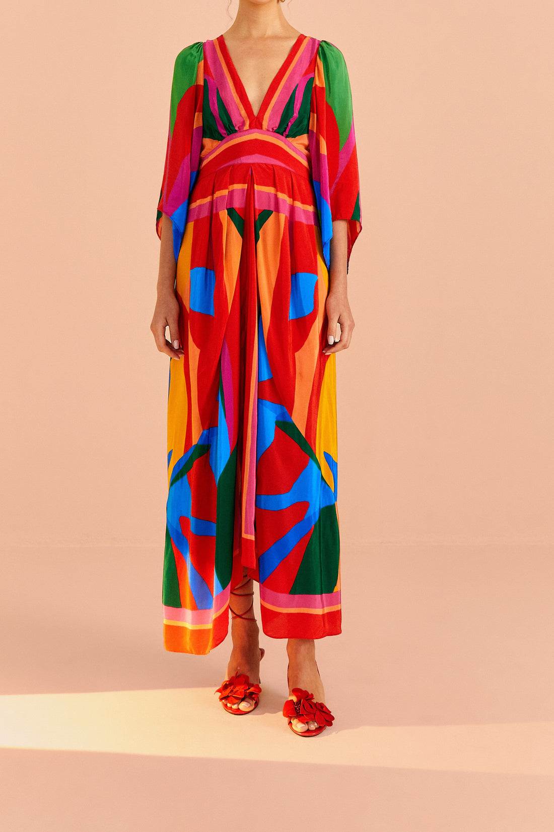 Farm Colorful Leaves Midi Dress