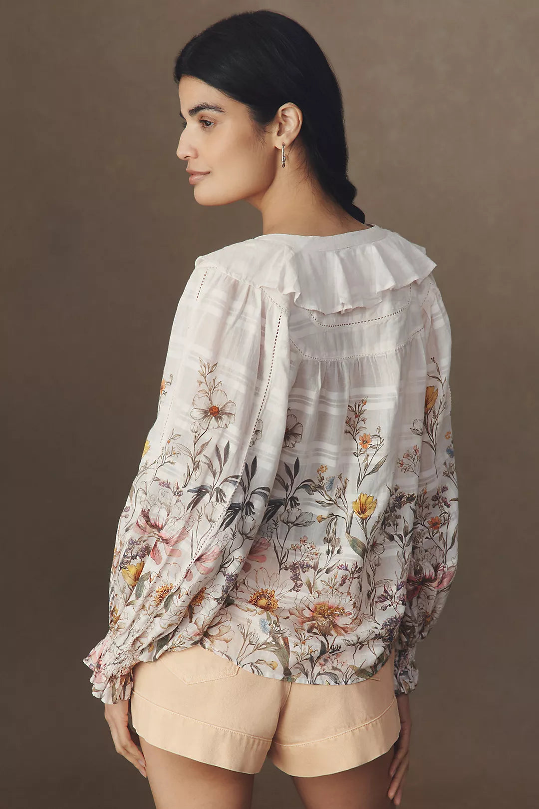 V Neck Ruffle Blouse
