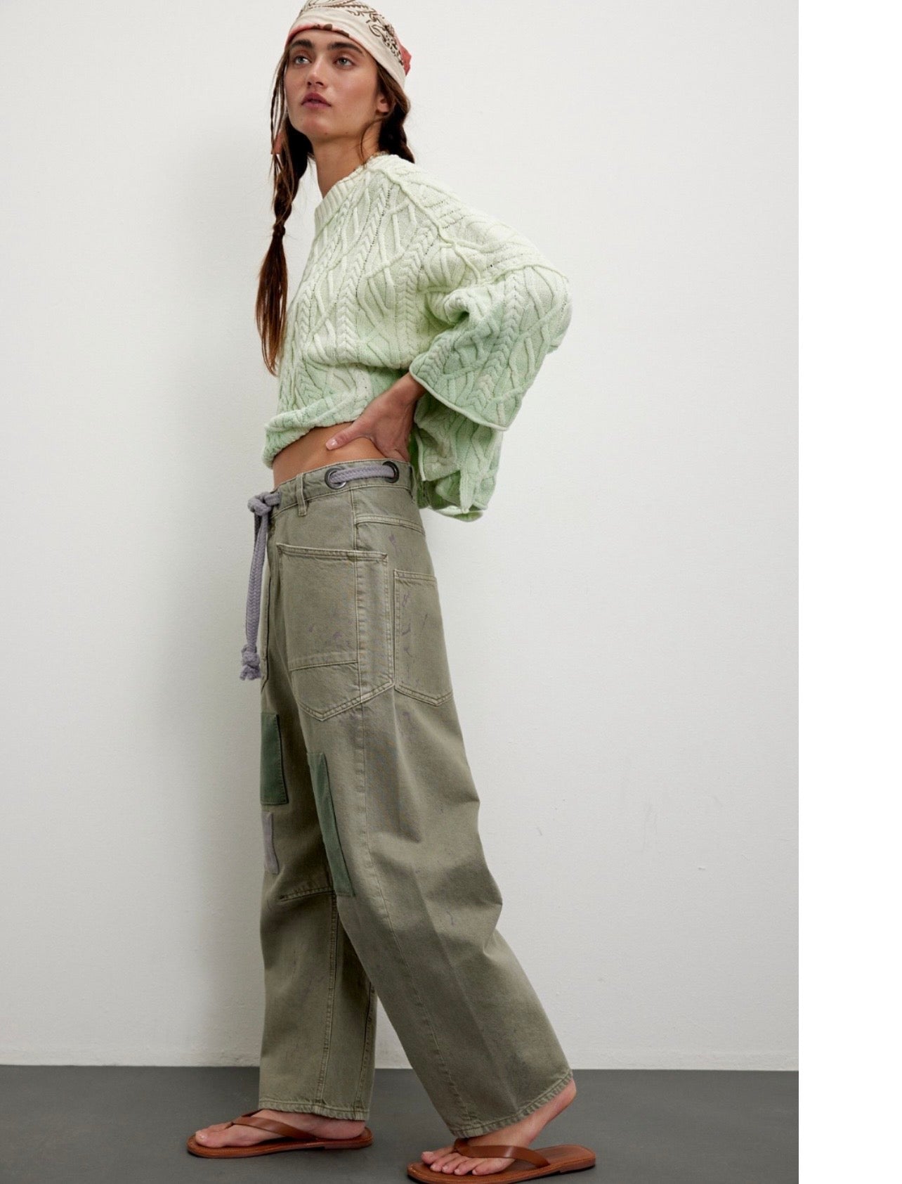 Fp Barrel Green Jean