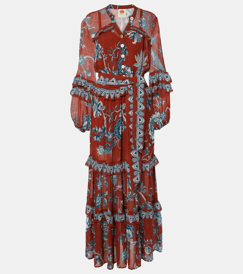 Tropical Landing Ruffled Farm Maxii Dress