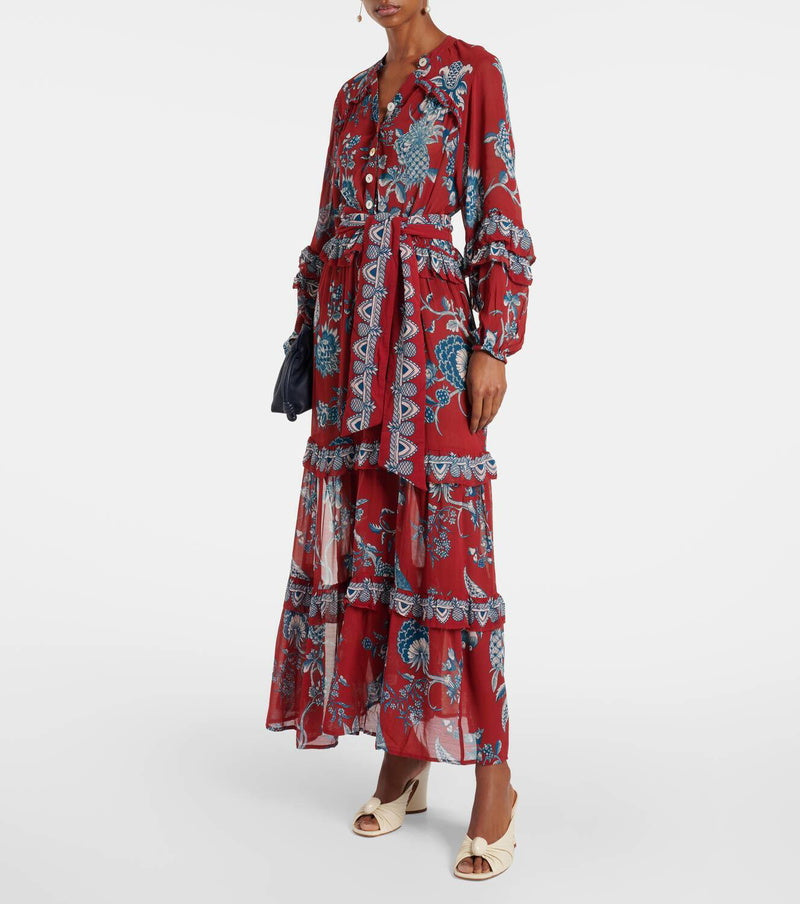 Tropical Landing Ruffled Farm Maxii Dress