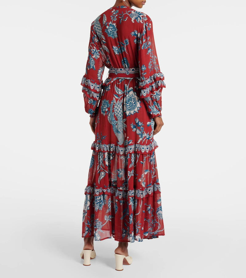 Tropical Landing Ruffled Farm Maxii Dress