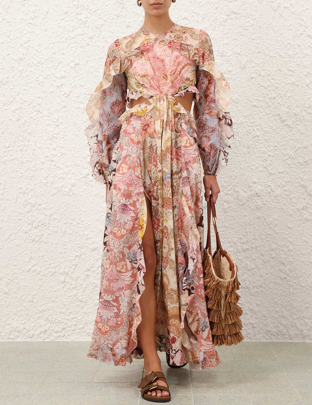 Daylight Billow Ruffled Cutout Maxi Dress