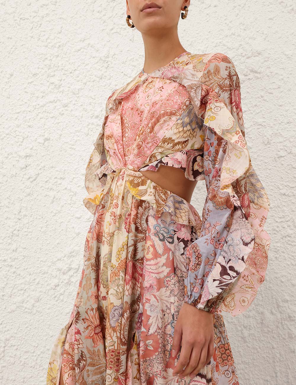 Daylight Billow Ruffled Cutout Maxi Dress