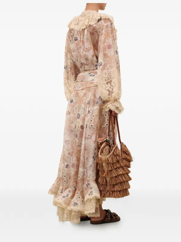 Rebellion Ruffled Laci Maxi Skirt Blouse